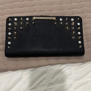 Rebecca Minkoff Black Wallet with Gold and Silver Studs